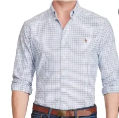 新モデル ロゴ ポロラルフローレン チェック柄 Oxford シャツ (状態 傷なし)