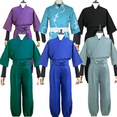 [ENDIANDUO] 忍たま コスプレ衣装 忍術学園 忍者 1年生 2年生 3年生 4年生 5年生 6年生 コスチューム 大人 cosplay 学園祭 舞台装 変装 頭巾付き 男女兼用 (ライトブルー, L)のサムネイル