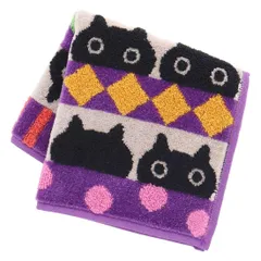 【Atsuko Matano】 アツコマタノ タオルハンカチ 12匹のMEME (パープル) 婦人 レディース タオル ハンドタオル 約25cm 000949-0009-02