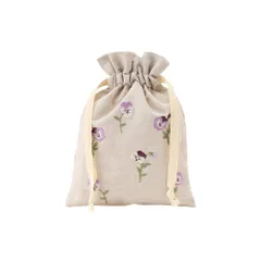 [ アフタヌーンティー リビング ] AfternoonTea LIVING ポーチ JK04 花ことば巾着ポーチ M/パンジー ベージュ