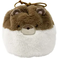 [Stream] 巾着 ポーチ バッグ 巾着袋 カワウソ 小物入れ ふわふわ ぬいぐるみ 可愛い もこもこ アニマル TY012-C