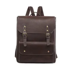 [NICOLE & DORIS] リュック レディース リュックサック レトロ風 スクールバック 学生 バックパック おしゃれ 大容量 PUレザー 軽量 防水 通学 通勤 遠足 旅行 backpack コーヒー