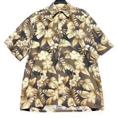 VAN HEUSEN レーヨン アロハシャツ 総柄 葉 ブラウン L - メルカリ