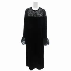 4580050709857 183308103シアー切替ベロアワンピース(ブラック/38)■GY36