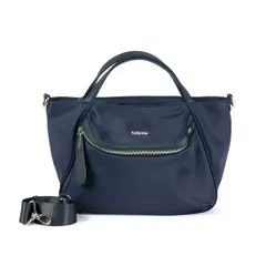 [バルコス] ポケットデザイン ナイロン 2way ハンドバッグ 軽量 丈夫 多収納 ポケット付き ショルダーバッグ レディース 普段使い 通勤 ネイビー