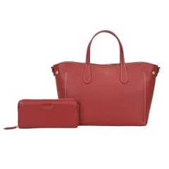 [バルコス] シュリンクレザーハンドバッグ&財布 ユニバーサルセット レディース ONESIZE レッド