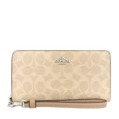 [コーチ] 財布(長財布) FCW778 CW778 サンド×トープ シグネチャー コーテッド キャンバス レザー ロング ジップ アラウンド ウォレット （ストラップ付き） レディース [アウトレット品] [ブランド] [並行輸入品]