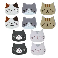 Tsumuku 「10枚入り 」コースター 茶托 シリコン かわいい コースター 猫 滑らない ＰＶＣ製 軽量 北欧 オフィス用 新築祝い クリスマス 新年 プレゼント
