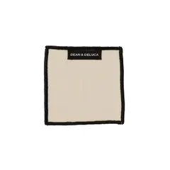 DEAN & DELUCA(ディーンアンドデルーカ) ヘビーオーバーロックコースター Natural×Black 約11×11cm