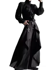 [KALAOK] コスプレ 仮装 変装 メンズ 舞台 貴族 ステージ衣装 中世 Cosplay 黒 Lのサムネイル
