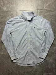 ブルックスブラザーズ ストライプシャツ BD 青 白 90s 00s ビンテージ Sトラッド アメカジ 古着 Brooks Brothers