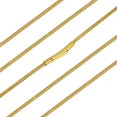 [ChainsHouse] ネックレス チェーンのみ メンズ サージカルステンレス スネークチェーン レディース ゴールド 55センチ 幅2ミリ ワンタッチ式留め具 アクセサリー