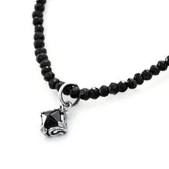 [2PIECES] pe1825-B [ブランド名 ブラックスピネル ネックレス メンズ ジルコニア ブラックスピネル45cmとトップのセット！ (Bタイプ)