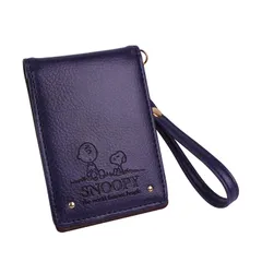 [スヌーピー] パスケース レディース シンプル カードケース ICカード 入れ 大人 向け チャーリーブラウン キュート SNOOPY キャラクター かわいい 小さい (ネイビー)