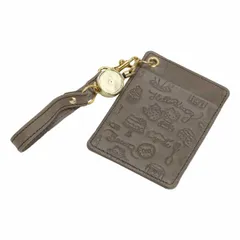 [サンリオ] HELLO KITTY ハローキティ Teatime リールストラップ付きパスケース 定期入れ 本革 ICカード 牛革 レザー No.87072 (グレー)