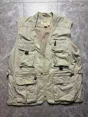 【希少】エディーバウアー サファリベスト L ベージュ ゆるだぼ 90s 00s ビンテージ フィッシング ハンティング アメカジ US古着
