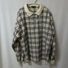 バーバリー ロンドン 麻ロゴ ノヴァチェック PK 長袖 カラーTシャツ XL/105