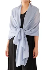 [アウニイ] 大判 パーティー ストール ショール マフラー 結婚式 お呼ばれ レディース UV ロング スカーフ 冷房対策 069 (ライトブルー) [ライトブルー / 069]