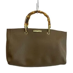 ケイティロクストン KATIE LOXTON バンブー ハンドバッグ トート レザー シボ加工 ロゴ 茶色 ブラウン /XZ ■GY05