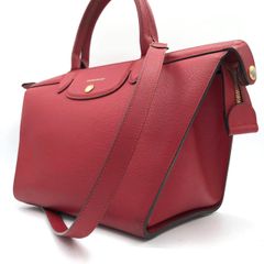 美品・A4可】ロンシャン オールレザー トートバッグ 本革 肩掛け 緋色 