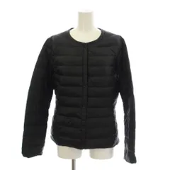 ユニクロ UNIQLO ダウンジャケット 上着 L 黒 ブラック ノーカラー キルティング 長袖 /LP ■GY99