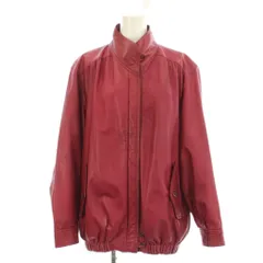 ノーブランド レザージャケット 13 赤 レッド 上着 長袖 スタンドカラー /LP ■GY42