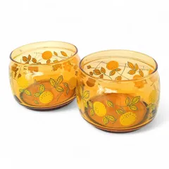 ガラス 容器 2点セット 昭和レトロ キャニスター 飴色 小物入れ