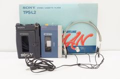 C050916) [Junk Item] SONY First Generation Walkman TPS-L2, includes original box, MDR-3L2 headphones, original case, and instruction manual.