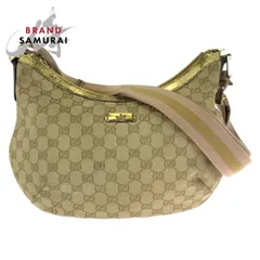 美品 GUCCI グッチ ベージュ ピンク ゴールド金具 GGキャンバス/パテントレザー 181092 ショルダーバッグ レディース 601389【中古】