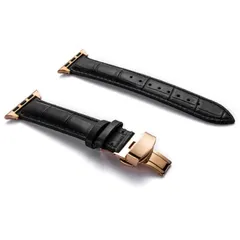 【新品】 Tryself アップルウォッチ レザー バンド 革 Dバックル バタフライバックル 合皮 クロコ押し Apple Watch series 8 7 6 5 4 3 se 全機種対応 ビジネス メンズ レディース 男女兼用 ユニセックス おしゃれ 1