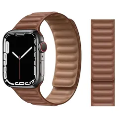 【新品】 Apple Watch8 バンド 45mm 41mm 44mm 40mm 49mm 着脱に便利 アップルウォッチ バンド レザー 本革ベルト 交換ストラップ 強力なマグネット留め iwatch バンドseries8/7/6/5/4/3/2/1/SE