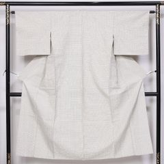 A5◇着物くつろぎ 夏物 阿波しじら織り 浴衣 絣模様 淡色 綿 着物 K88