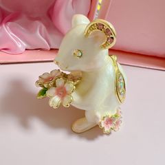 美品】ピィアース ジュエリーボックス ニワトリ 雌鶏 金の卵 縁起物