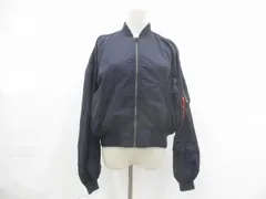  アルファ ALPHA インダストリーズ フライトジャケット MA-1 ネイビー 紺 M レディース 中古