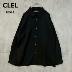 CLEL クレイル CLEsh855 長袖 シャツ L ブラック 無地 オーバーサイズ ビッグシルエット ドロップショルダー ストレッチ トップス カジュアル キレイめ モード シンプル 襟付き ブラウス 前開き 羽織り ロングスリーブ ★ ■◇