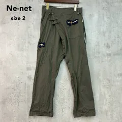 Ne-net ネネット サルエル カーゴ パンツ オリーブ系 NE11FF602 サイズ2 ベルト デザイン ギミック ワイド ワーク ミリタリー コットン 100% ベルテッド アップリケ 装飾 個性的 デザイナーズ カジュアル ズー ★ ■■のサムネイル