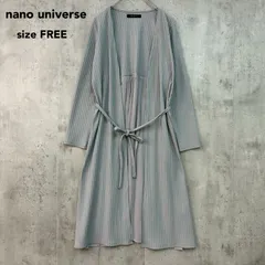 nano universe ナノユニバース ナノ ベース リブ プリーツ ドッキング ベルテッド カーディガン ワンピース グレー BM81COT501KO 綺麗め オフィス お呼ばれ フォーマル コーデ Fサイズ ロング トッパー コート ★ ■◇のサムネイル