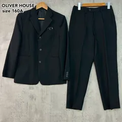 OLIVER HOUSE オリバーハウス セットアップ スーツ size160A ブラック ピンストライプ フォーマル 冠婚葬祭 卒業式 入学式 発表会 結婚式 七五三 ジュニア テーラードジャケット スラックス パンツ 上下セット キッズ ★ ■■