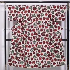 アンティーク 銘仙 袷 身丈146cm 裄丈65cm 正絹 Bランク バチ衿 XSサイズ 創作柄 ポップ 遊び心 白系 RP 1223-11680