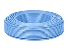 100m LANケーブル cat6 自作用 ランケーブル 企業用 工事用 単線 UTP 専用ピン付 PoE対応 青AR