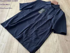 新品 COMME CA MEN コムサメン 和泉市編み和紙 カノコポロシャツ 09ネイビー Mサイズ 42CK04 定価18,700円のサムネイル