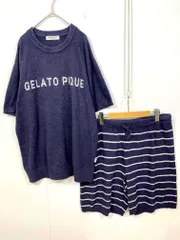 gelato pique ジェラートピケ ルームウェア スムーズィーロゴJQDプルオーバー セットアップ sizeL/紺 ■◆ メンズ