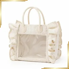 【新品】 [Riridear] 【リリディ公式】推し活バッグ 痛バ 痛バッグ ツイード ハンドバッグ ぬいまど付き (アイボリー) 1