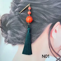 N01  かんざし　タッセルかんざし　桜桃簪　さくらんぼ玉かんざし