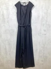 ESTNATION エストネーション カシュクール Vネック ベルト サロペット オールインワン size36/黒 ■■ レディース