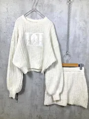 Darich ダーリッチ トップス/スカート DDアップリケ キルティングロゴニット セットアップ sizeF/白 ■■ レディース