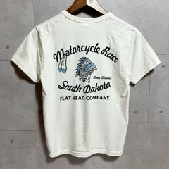 THE FLAT HEAD フラットヘッド Tシャツ 半袖 ショートスリーブ カットソー トップス 36 両面 プリント インディアン ホワイト 白 メンズ SU-8-4のサムネイル