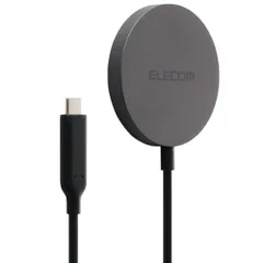 エレコム Qi2 25W 認証取得 ワイヤレス充電器 マグネット吸着 高速充電 異物検知機能 温度制御機能 1m 【iPhone 16/17シリーズ対応】 ブラック EC-MA12BKAR