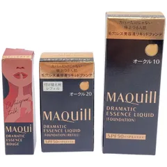 Z000 マキアージュ ドラマティックエッセンスリキッド オークル01 25mL & オークル20 付け替え用レフィル 25mL & ドラマティックエッセンスルージュ BE701 4g 3個セット