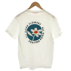 ビームスゴルフ BEAMS GOLF × ALL GOOD FLOWERS Tシャツ カットソー 半袖 ロゴ プリント 花柄 M 白 ホワイト /AN73のサムネイル